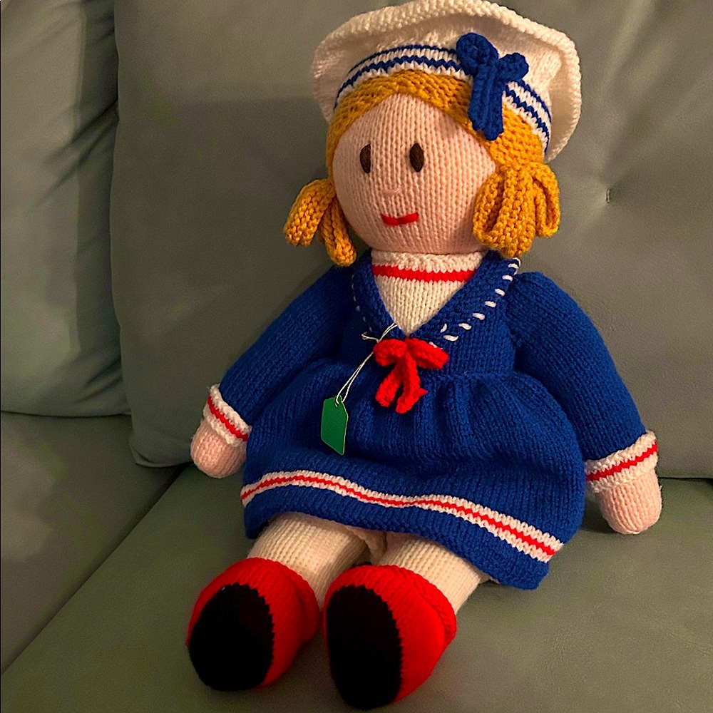 Knitted Jean Greenhowe Doll Charlotte Sailor Girl Vintage Rare NWT